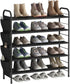 SUOERNUO Shoe Rack Storage Organizer 5 Tier Free Standing Metal Shoe Shelf