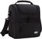 MIER 2 Compartment Lunch Bag, Leakproof Insulated Cooler Bag for Work, Black, for Men and Women