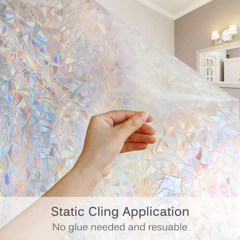 Volcanics 17.5 x 118 Inches Window Privacy Film Static Clings for Home Heat Control