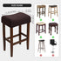 Set 2 Protector(Set 2,Waterproof-Coffee Waterproof Backless Bar Stool Covers of Rectangle Knitted Diagonal Stripes