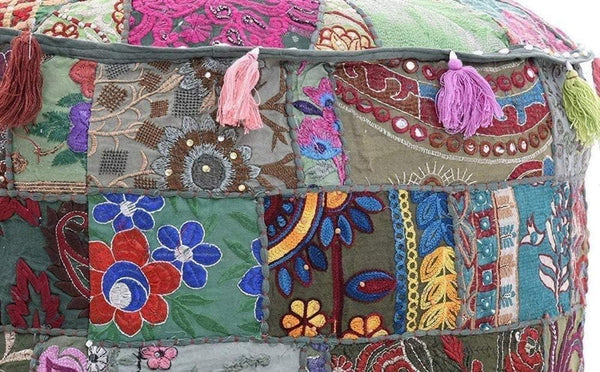 The Harry Creations 14"x22") Decorative Patchwork Comfortable Indian Ottoman Ethnic Cotton Cushion Bean Bag Designs