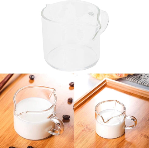 Espresso Measuring Glass, 100ml Double-Mouthed Cup with Handle, Barista Shot Glass Measuring Pitcher