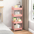 4-Tier Sywhitta Plastic Rolling Utility Cart with Handle, Multi-Functional Storage Trolley for Office, Living Room