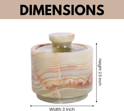 Pack 2 01) Marble Salt Cellar With Lid- Of Marble Salt And Pepper Bowls- Salt Holder With Lid To Put Salt, Paprika