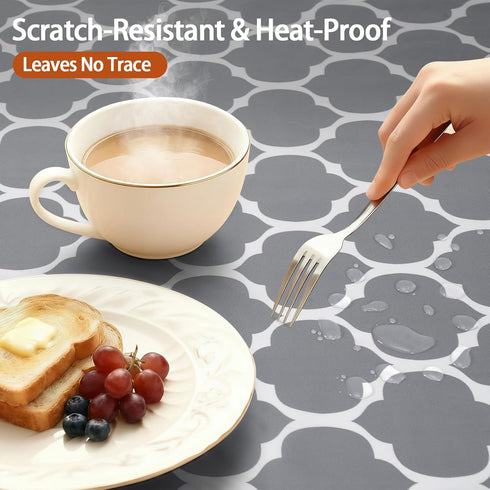 36-44" Summer Fitted Round Tablecloth Waterproof Table Cloth Vinyl Indoor Outdoor Circle Coffee Cover for Tables Dining