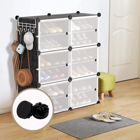 30Pcs Wire Cube Plastic Connectors for Modular Closet Storage Organizer and Wire Shelving (Black)