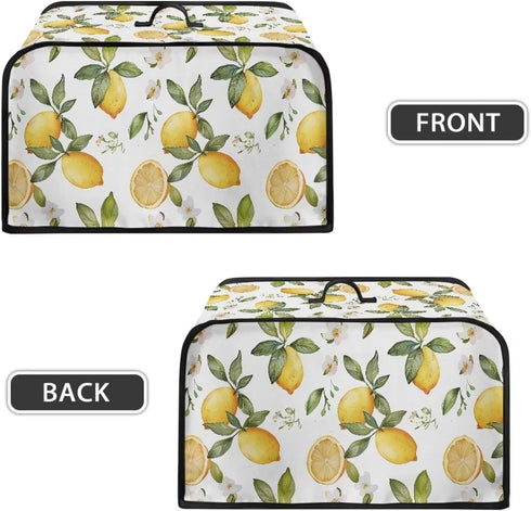 Crock for Pot Cover 6-8 qt, Yellow Lemon Slow Cooker Dust Cover with Pocket for Accessories
