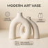 Set CEMABT Modern Nordic Boho Vase - Elegant Beige Matte Ceramic Home Decor for Living Room, Bookshelf, Mantel