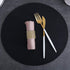 Faux Leather Round Placemats and Coasters, Disko Table Mats and Drink Spills Coasters, Diameter 13'' and 3.9''