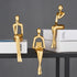 XINXUAN 3 Set Gold Statue Home Decor - Modern Bookshelf & Desk Decor - Piece