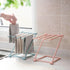 Countertop Dishcloth Drying Rack, 4 Arms Folding Holder for Kitchen Rag Storage, Vertical Stand (Light Pink)