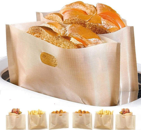 Non Stick Toaster Bags Reusable and Heat Resistant, Perfect for Grilled Cheese Sandwiches (10)