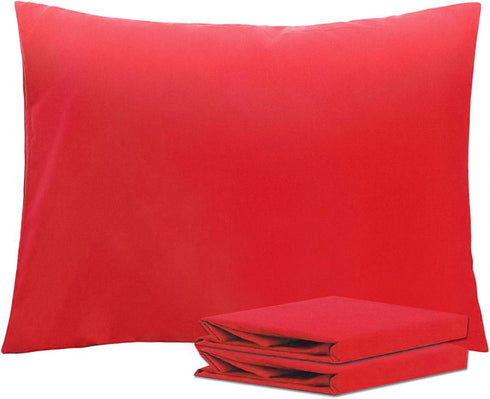 NTBAY Standard Pillowcase Set - 2 Pack Brushed Microfiber 20x26 Pillowcases, Soft, Wrinkle-Free, Red with Envelope