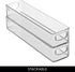 iDesign Small Pantry Bin with Handles - Stackable Organizer Bins for Kitchen, Clear, Made in USA