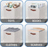 Temary Fabric Storage Cubes with Dual Leather Handles, 4 Pack Cube Baskets 13x13 for Home, Office, Nursery