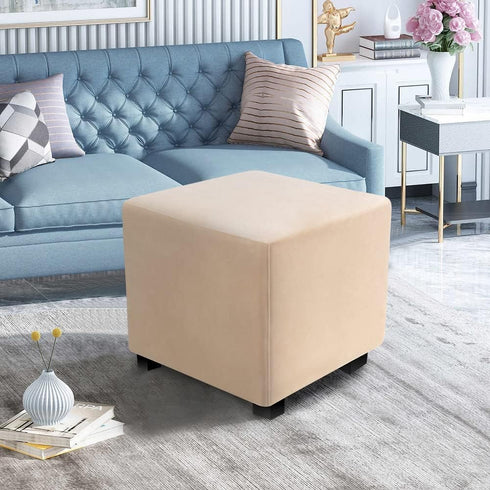 S/Length&Width:13-18"/Height:15-18",Camel) Ottoman Covers Slipcover Square Ottoman Covers Protector for Footrest Foot