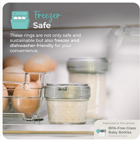Mason Bottle Plastic Jar Rings | 3-Pack for Regular-Mouth Mason Jars | Reusable, BPA-Free, Made in USA