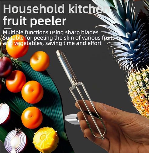 RyanDesign Commercial Professional Stainless Steel Peeler - Swivel Blade, Ergonomic Handle, Potato Eye Remover - Grade