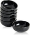 Ceramic Pinch Bowls, 2.5 oz Mini Prep Dip Bowl Set, Small Dipping Salsa Charcuterie Bowls, Set of 6 (Black)