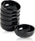 Ceramic Pinch Bowls, 2.5 oz Mini Prep Dip Bowl Set, Small Dipping Salsa Charcuterie Bowls, Set of 6 (Black)