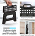 Handy Laundry Folding Step Stool - Collapsible Stool for Adults & Kids, Great for Kitchen, Bathroom, or Bedroom (Black