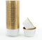 Party Hippo Cupcake Cups, 3.5 Oz Disposable Foil Muffin Liners, 50 pcs Gold Baking Cups, Ramekin Holders (White)
