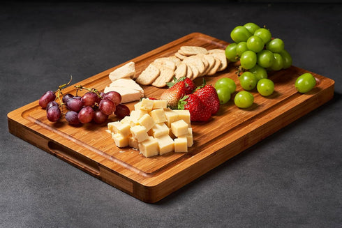 Bamboo Cutting Boards for Kitchen, 1" Extra Thick Butcher Block, Heavy Duty Wooden Chopping Block