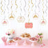 LINGTEER A Little Princess Royal Crown - 12 pcs Pink Swirls Streamers for Baby Girl Birthday Shower Decorations