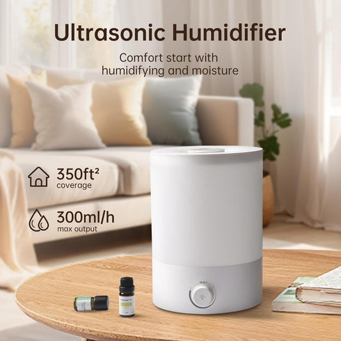 2.5L 24 24db YOGIN Humidifiers for Bedroom Large room,Top fill Ultrasonic cool mist Humidifiers for Baby Nursery