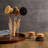 SUPRNN 1 3 Bamboo Dish Brush with Handle, Sturdy Wooden Handle with Natural Bristle Heads, Horsehair, Sisal, Palm - All