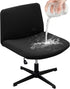 Armless Office Desk Chair Cover Stretch Waterproof Jacquard Wide Seat Mid Back