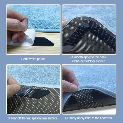24 PCS Rug Tape, Non Slip Rug Grippers, Hold Carpet in Place on Hardwood Floors and Tiles
