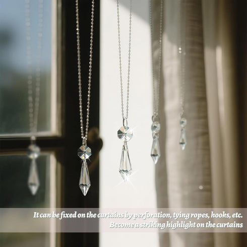 50PCS 2.4" Premium Clear Crystal Teardrop Prism -Crystal Glass Baroque Chandelier Pendant Drop Loose Beads Suncatcher