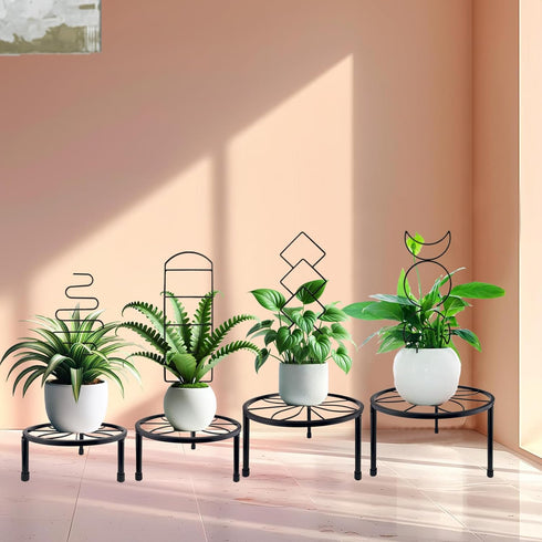 HENABLE 4 Packs 19 4 in Heighten Trellis for Climbing Plants Indoor, Small Garden Metal Trellis for Potted Plants