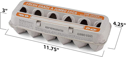 1 Dozen (Pack 15) MT Products Natural Pulp Jumbo Egg Cartons - Disposable Egg Storage Container of - Made in the USA