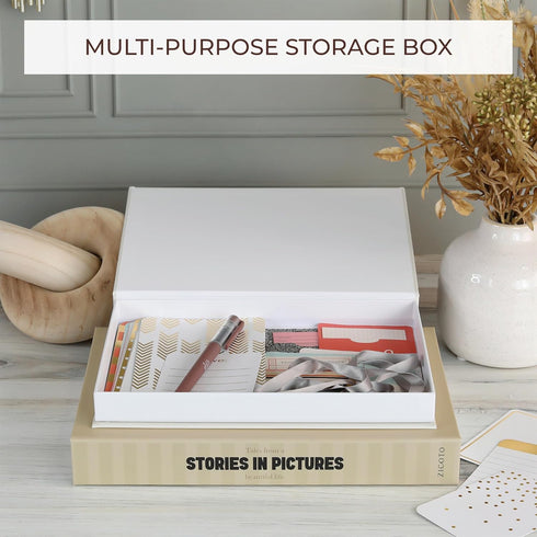 Set 2 Beautiful Decorative Books - of Boxes Enhance Your Coffee Table, Bookshelf or Mantel Decor - Aesthetic Fake/Faux