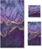 KENADVI Purple Marble Bath Towels Set,Ultra Soft 3 Piece Abstract Gold Texture Aesthetic