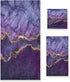 KENADVI Purple Marble Bath Towels Set,Ultra Soft 3 Piece Abstract Gold Texture Aesthetic