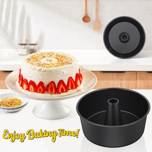 E-far Angel Food Cake Pan - 10-Inch Non-stick Tube Pan for Baking Pound Chiffon Cake