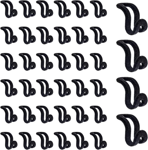 WARMBUY Velvet Hanger Connector Hooks, Closet Space Saving Cascading Organizer, Black, 40 Pack