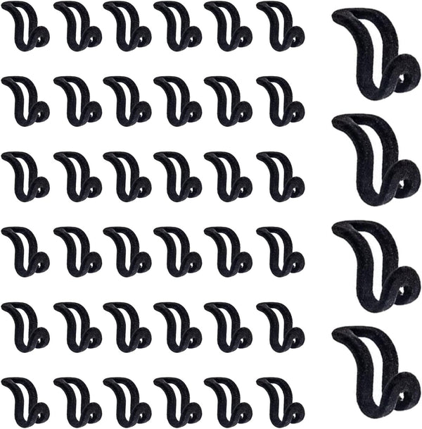 WARMBUY Velvet Hanger Connector Hooks, Closet Space Saving Cascading Organizer, Black, 40 Pack