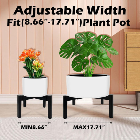 10"-16" 1 Pack) Heavy Duty Adjustable Metal Plant Stand for Plant Pot Indoor & Outdoor (Black