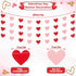 Whaline 4 Pack Heart Garland Banners, Valentine's Day String for Wedding, Party, Home Decorations