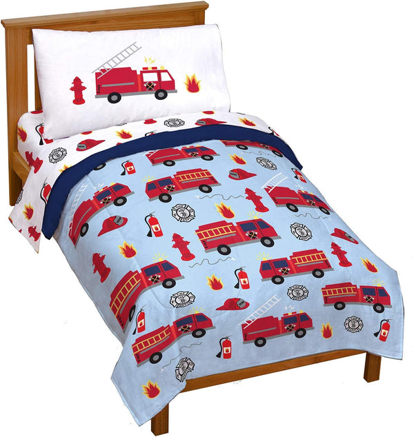 Jay Franco Trend Collector Go Fire Truck Go 4 Piece Toddler Bed
