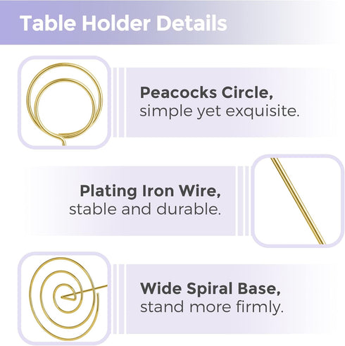 Table Number Holders 10Pcs - 8.75 Inch Tall Place Card Holders for Wedding Party Graduation Reception (Gold)