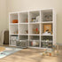 Storage Bins with Clear Window, Foldable Linen Closet Organizers for Towels, Books, Toys, 12.75" x 12.75" x 9", Gray,
