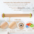 Wood Rolling Pin with 4 Adjustable Thickness Rings, Non-stick Dough Roller, 17 Inch Pizza Roller for Baking
