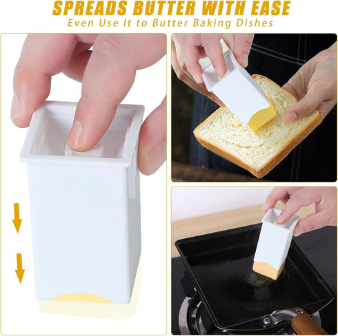 Atvkov 2 Pack Butter Spreader Corn Cob Holder, Plastic Butter Dispenser with Covers on Pancakes, Waffles, Bagels