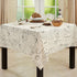 SARO LIFESTYLE Natural Vintage Script Print Design Tablecloth, 55" x 55"