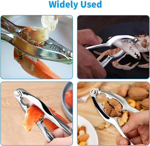 FFNIU 12 Pcs Crab Crackers and Tools, Lobster Nut Crackers for Crab Legs, Heavy Duty Seafood Picks Tools, Opener Home